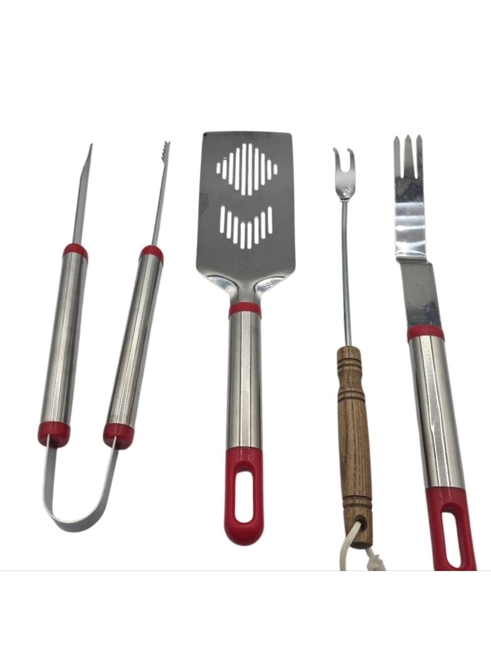 BBQ Grill Cooking Tools Set 4 Pieces USA Tongs 2 Fork Flip Stainless Ecko Fork